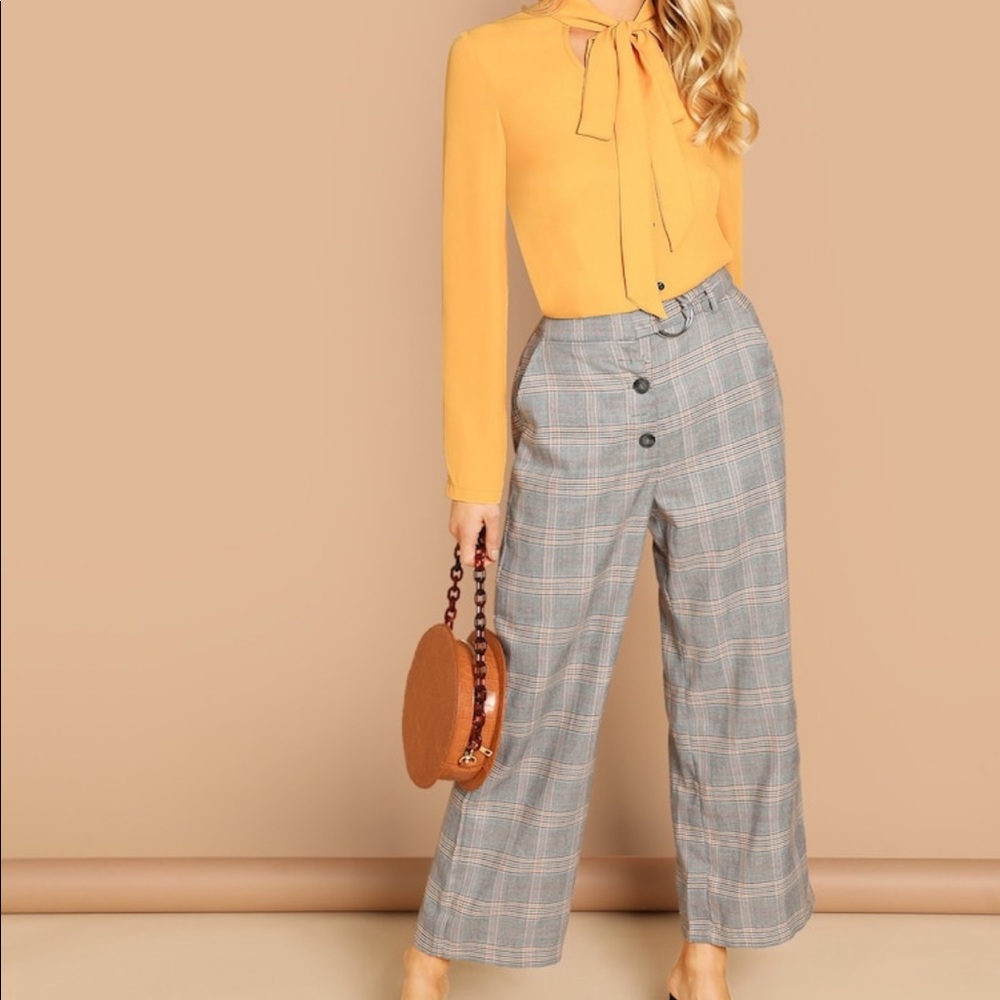 Button Up Solid Blouse - image 4